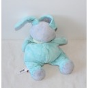 Doudou coniglio TEX BABY blu grigio sciarpa giallo 25 cm