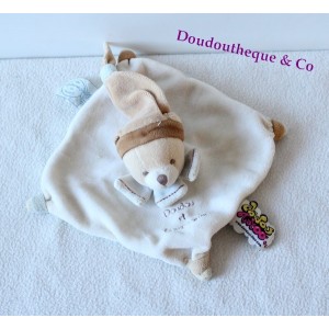 Doudou plat Lapin Tatoo DOUDOU ET COMPAGNIE Mini doudou coloré lapin gris