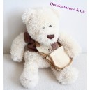 Osos Teddy bear historia blanca bolsa beige camiseta marrón 22 cm