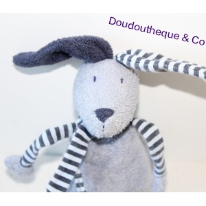Doudou conejo BOUT'CHOU Pantin, blanco azul 32cm 