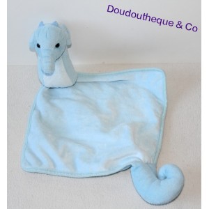 Doudou plat poisson CANDIDE bleu 33 x 34 cm