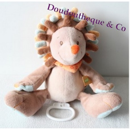 Peluche musicale NATTOU riccio piccolo giardino blu arancione marrone cm 21 Peluche musicale NATTOU riccio piccolo giardino blu arancione marrone cm 21