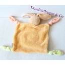 Doudou Lapin plat KALOO lollies orange et vert spirale bleu