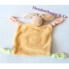 Doudou Lapin plat KALOO lollies orange et vert spirale bleu