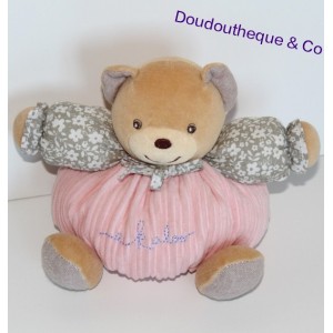 Doudou bola oso KALOO colección rosa bohemia, gris y flores